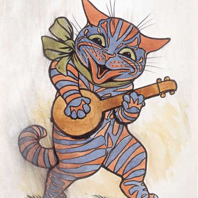 Cat playing the lute