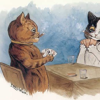 Cats playing poker