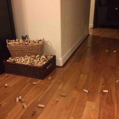 I found all these corks on the floor and couldn't figure out why..